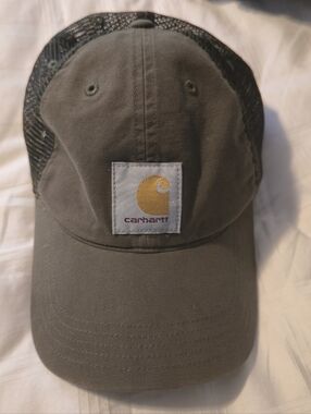 Carhartt Men's Olive Green Logo Trucker Hat